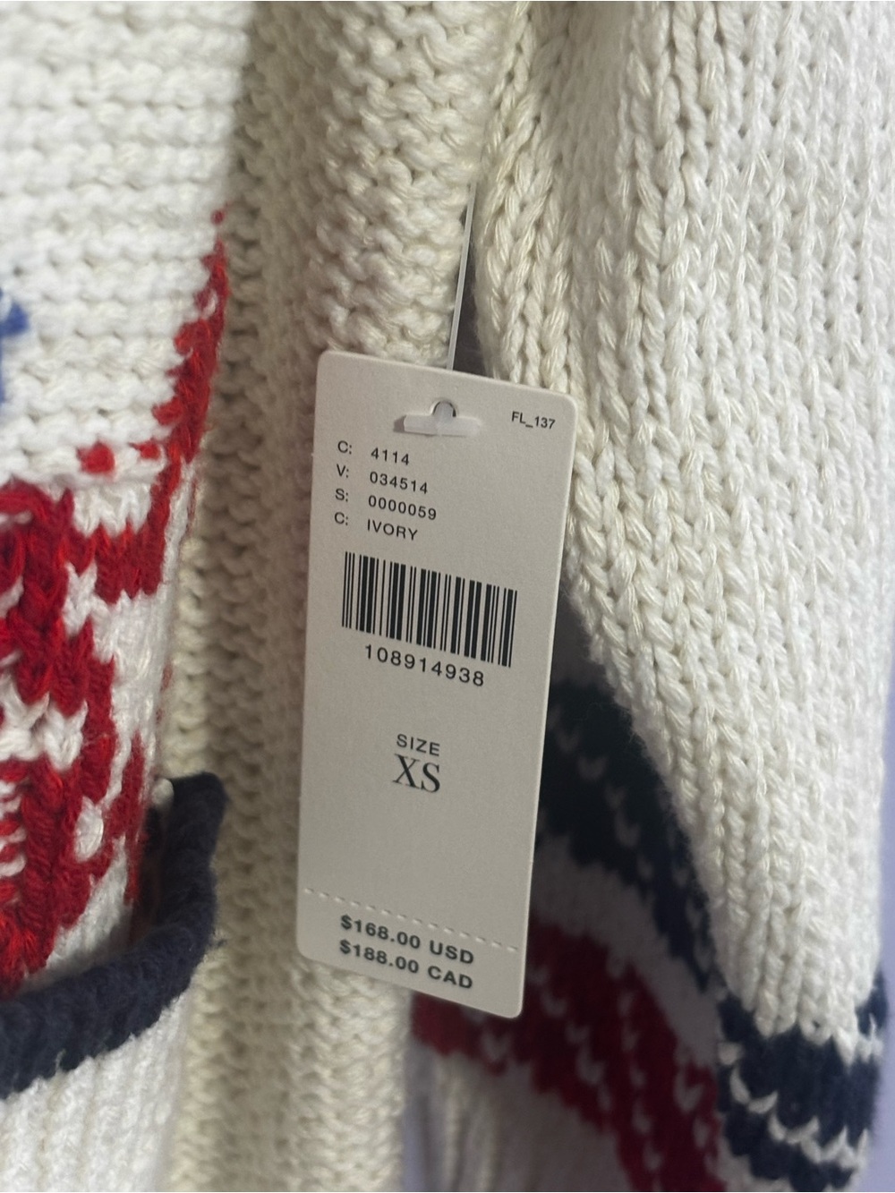 NWT Anthropologie Cream Nautical Sailboat Red & Blue Stars Cozy Cardigan SZ XS - Picture 9 of 16
